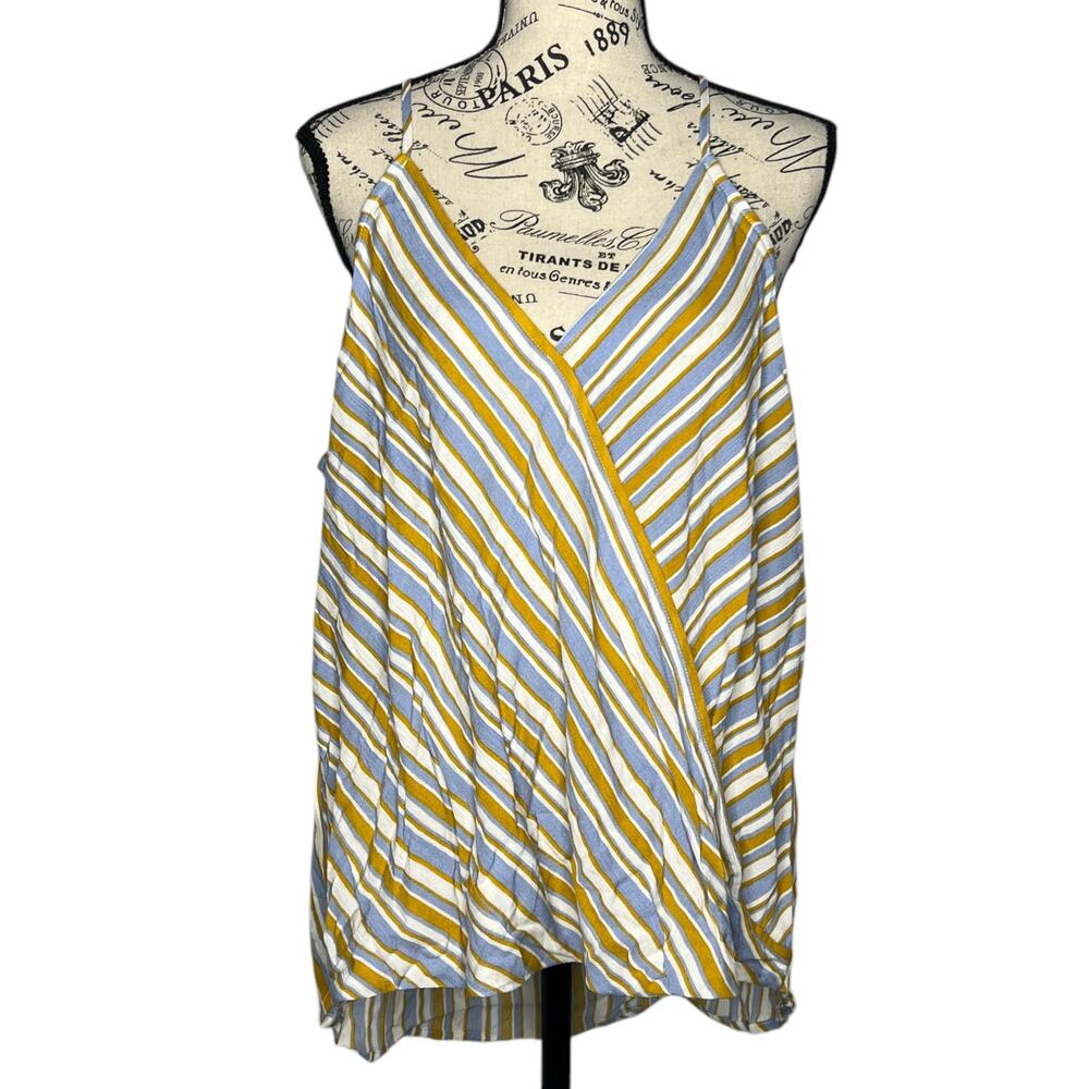 Market & Spruce (XXL) Mac Surplice Top -Stitch Fix Striped Faux Wrap Tank Blouse